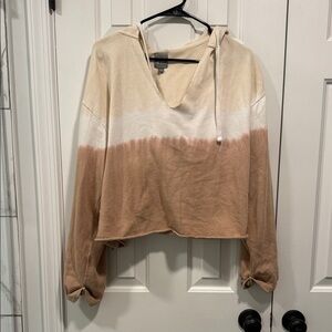 GAP Women's Cream and Tan Ombre Hoodie